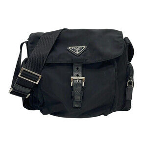 Prada Black Nylon Leather Shoulder Bag #339808P70B